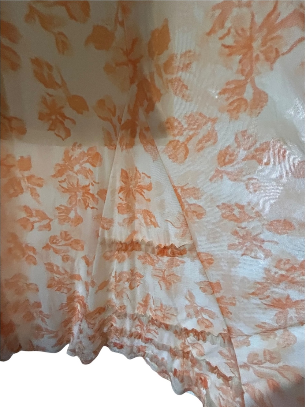 Free People Floral Smocked Maxi Dress Small Cream Orange Boho - Picture 9 of 12